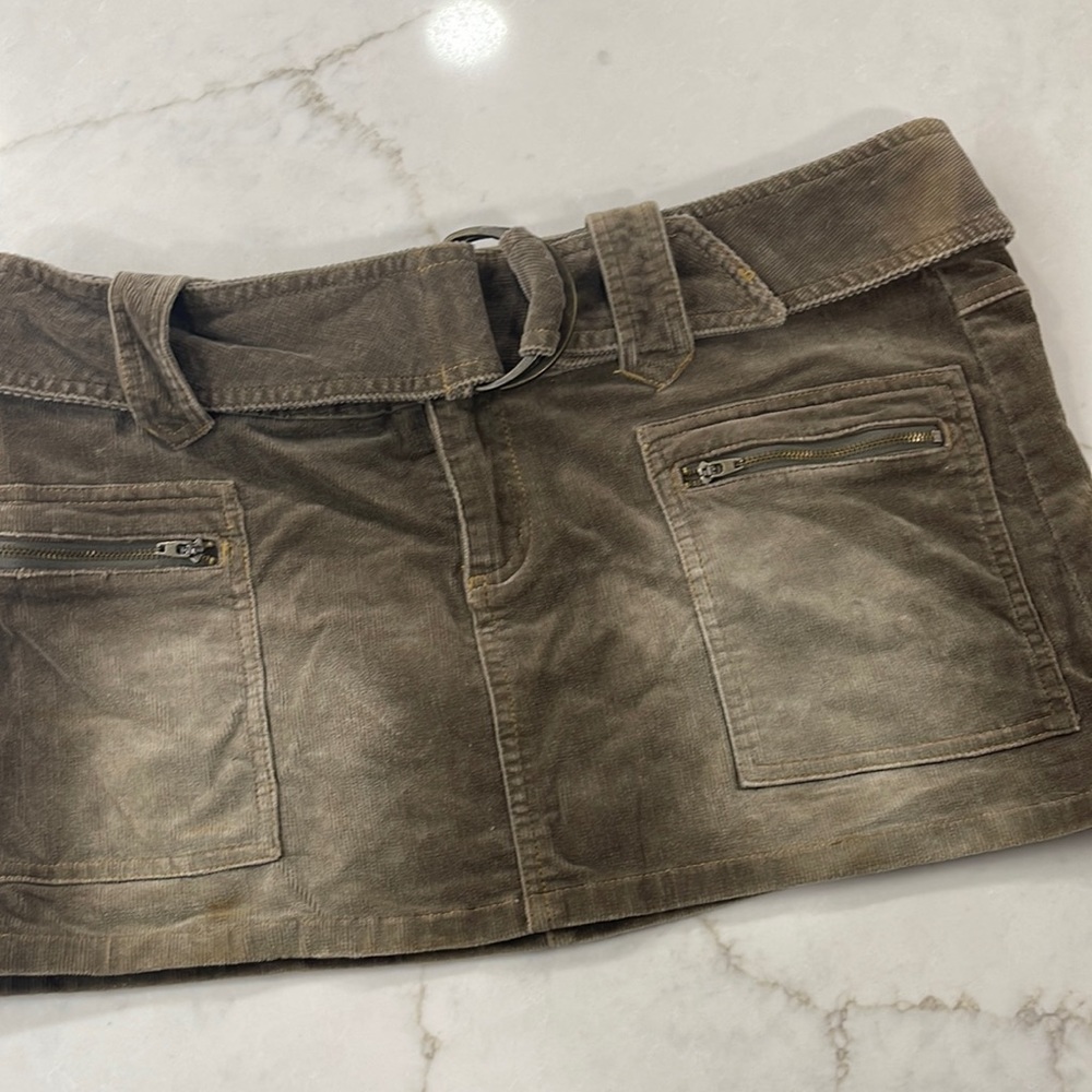 Weathervane corduroy miniskirt with front zip pockets